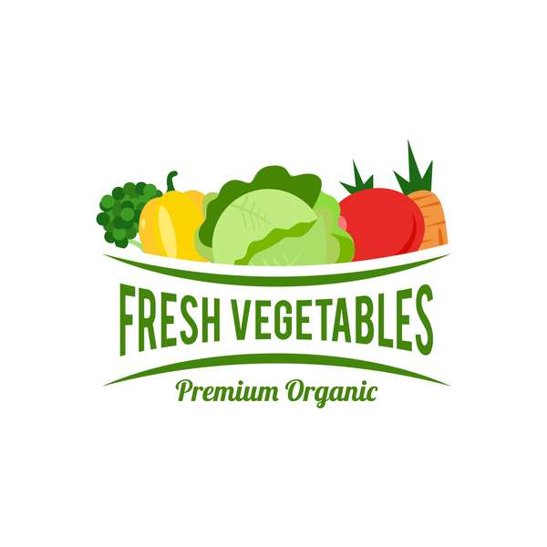 Fresh vegetables logo design vector 03  