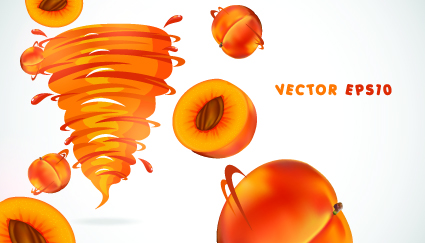 Fruit with Juice vector set 04  