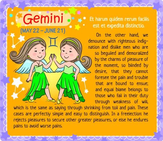 Gemini Zodiac Kid kort vektor  