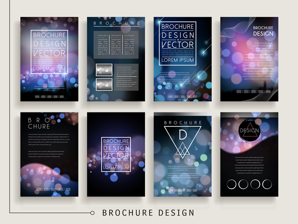 Gorgeous brochure cover templates vectors 04  