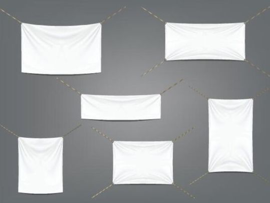 Opknoping witte banners vector 01  