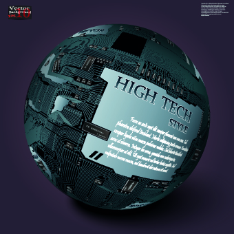 ハイテク背景ベクトル 02 と地球  
