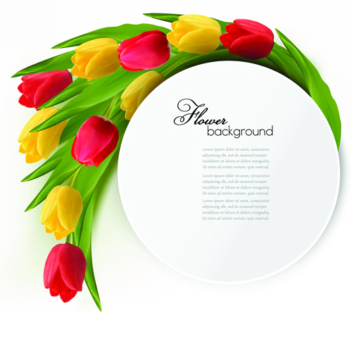 Holidays tulips creative background vectors 01  