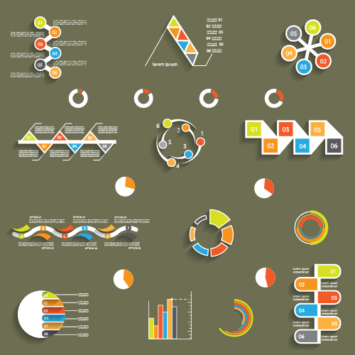 Infographic with diagrams elements design illustration vector 09  