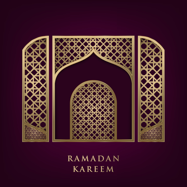 Islamische ramadhan purpurrote Hintergrundvektoren 02  