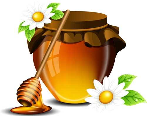 Jar with honey vector graphics 03  