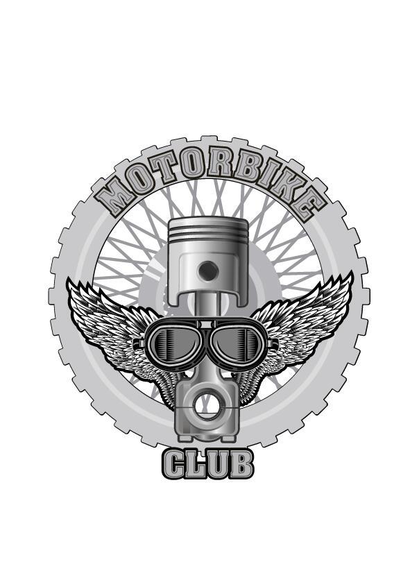 Vecteur de conception de signe de club de moto 12  
