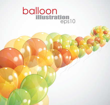 Multicolored balloon background design vector 04  