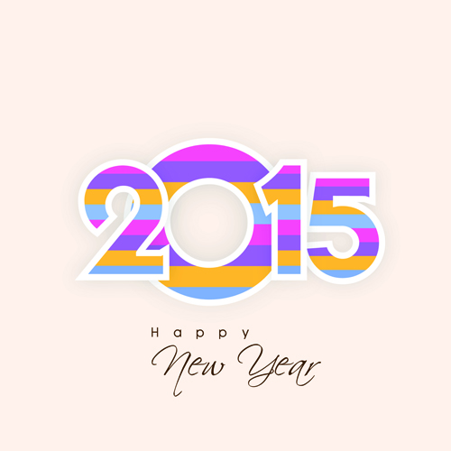 New year 2015 text design set 07 vector  