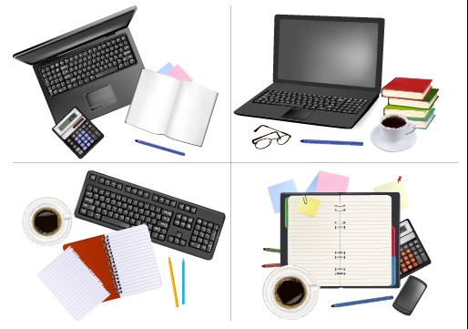 Set of Objects office vector graphics 01  