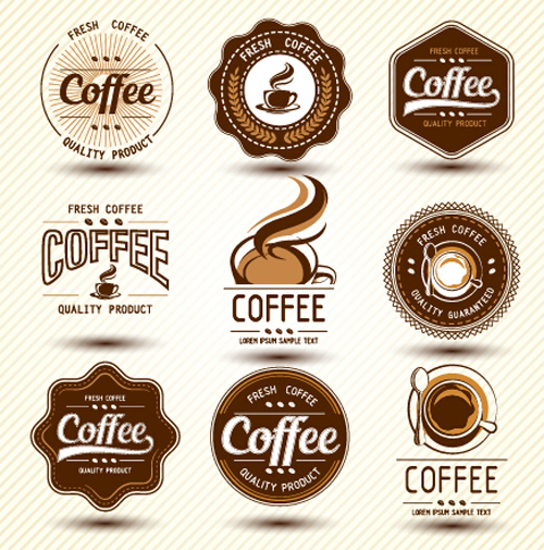 Original design coffee labels vector material 01  