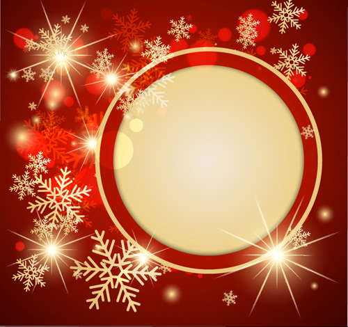 Ornate Red Christmas Backgrounds vector material 04  