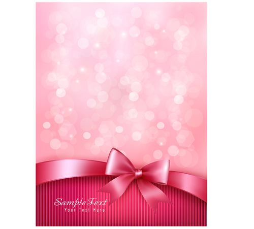 Pink background with bow vector 02  