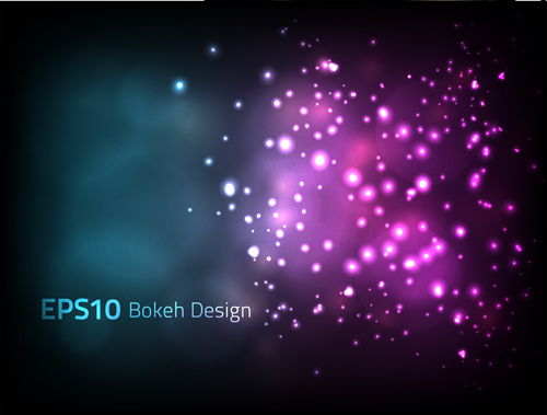 Purple light dots blur vector background  