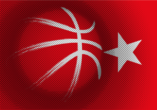 Red turkish basketball background vector 04  