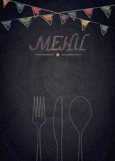 Restaurant menu met Blackboard achtergrond vector 29  
