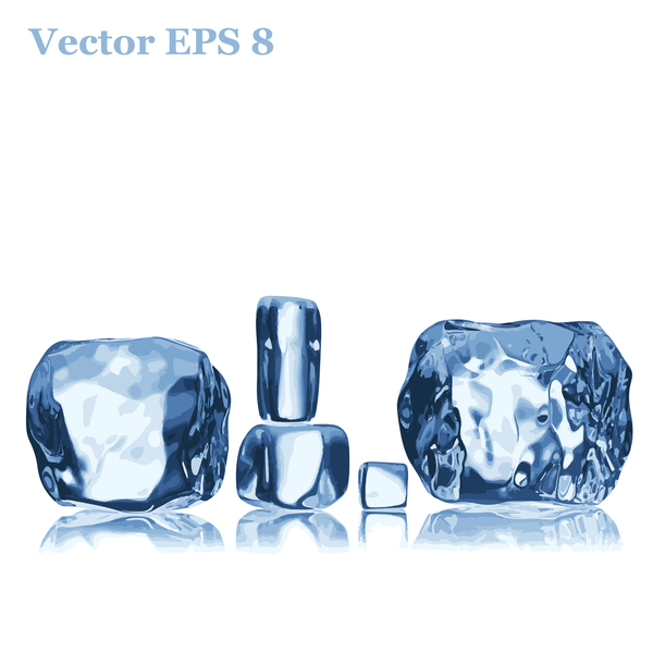 Glänzende transparente Eiswürfel Vektor Material 01  