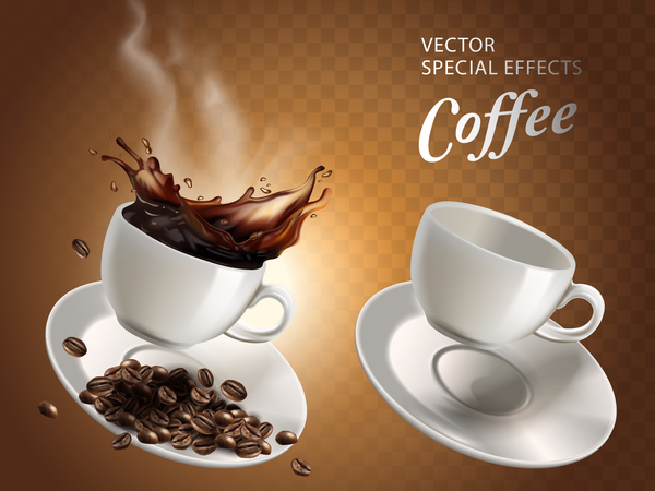Spezielles Effektkaffee-Vektormaterial 03  