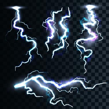 Vector lightning illustration set 01  