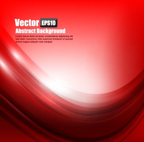Vector red wave background material  