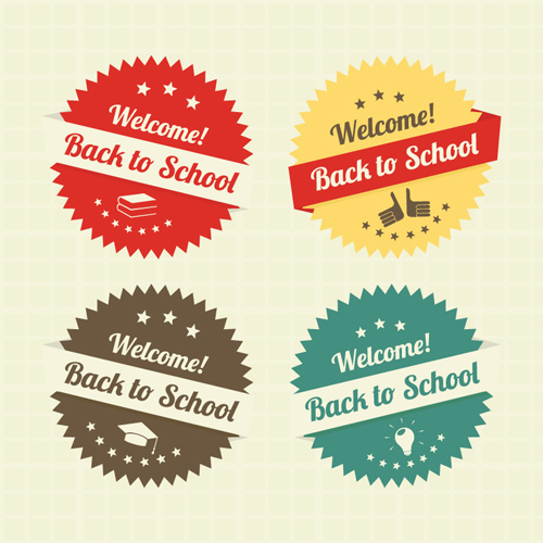 Vintage Object Labels design elements vector 03  