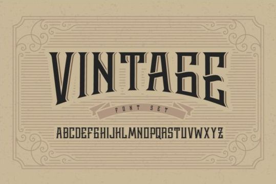 Vintage lettertype retourneert vector  