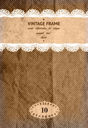 Vintage frame with scrap background vector 05  