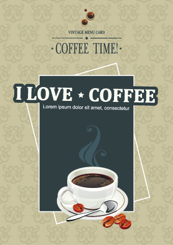 I love coffee theme poster design vector 02  