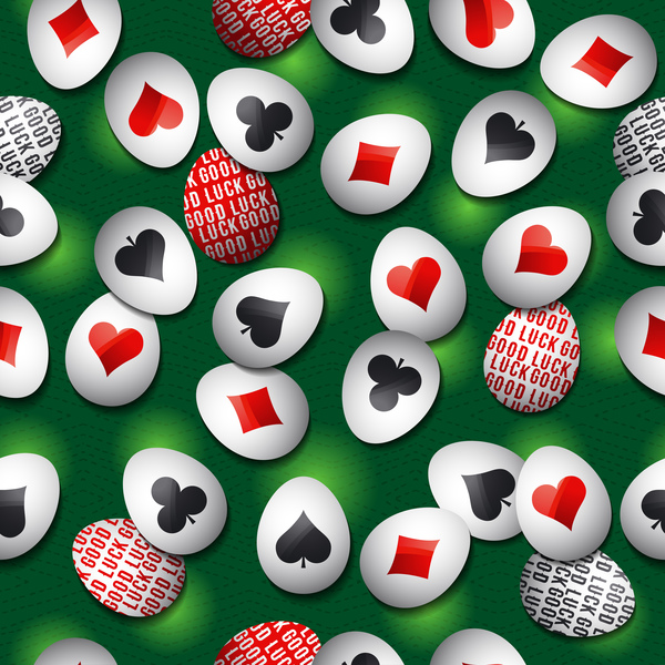 Osterei mit Poker Zeichen Muster Vector 03  