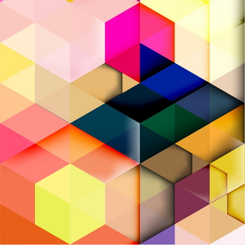 vecteur de milieux abstraites hexagone coloré 02  