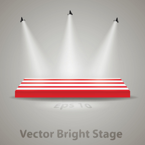 Stage with spotlight effect design vector material 01  