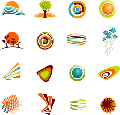 Cartoon simple icons vector  