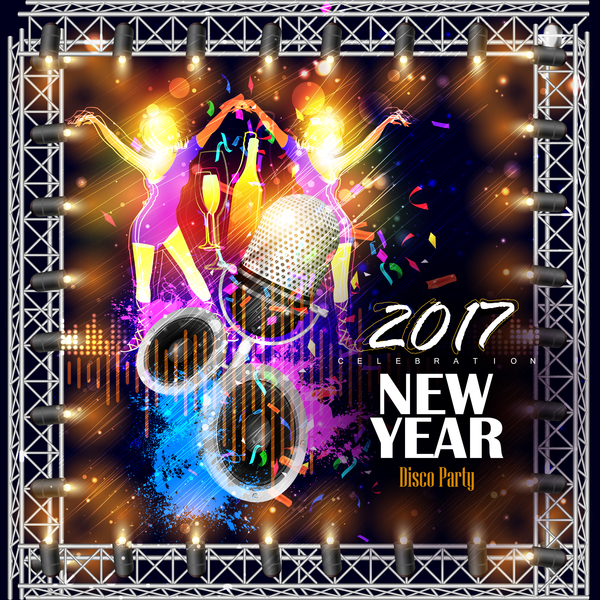 2017 nieuwe jaar nacht partij poster template vectoren 05  