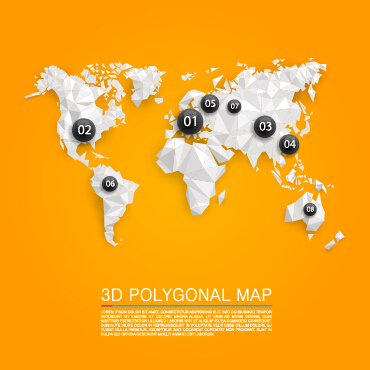 3D polygonal map vector material  