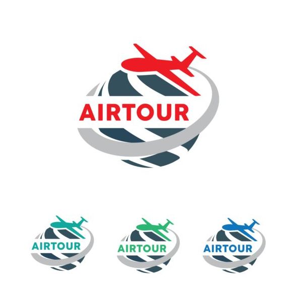 空気ツアー詳細ロゴ デザインのベクトル  