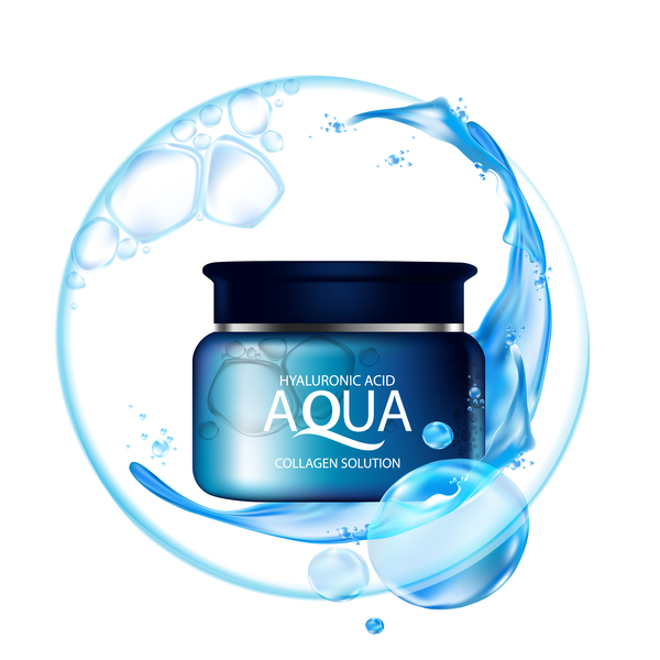 Kosmetischer Werbungsplakatschablonenvektor 06 des Aqua  