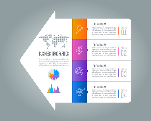 Pfeil mit infographic Vektor 01 des Geschäfts  