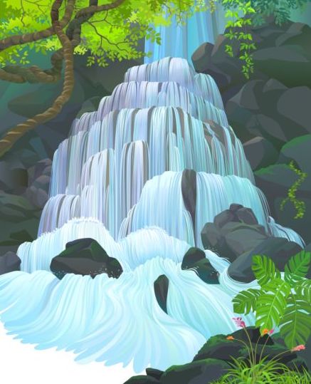 Mooie jungle landschap vector graphics 11  