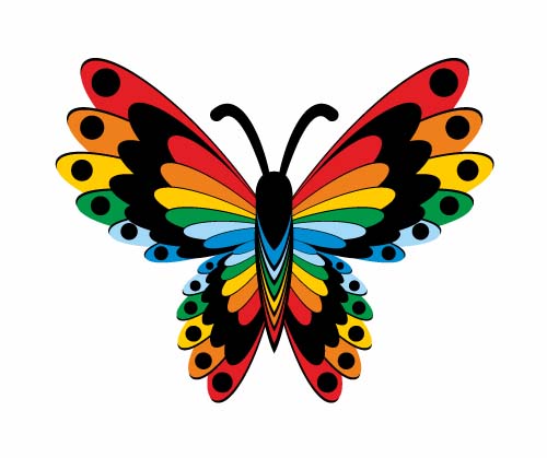 Beautiful butterflies design material vector 03  