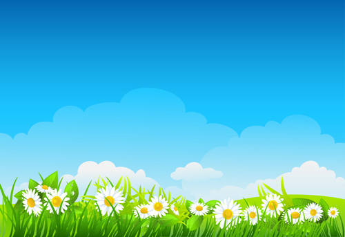 Blue sky with nature vector background vector 02  