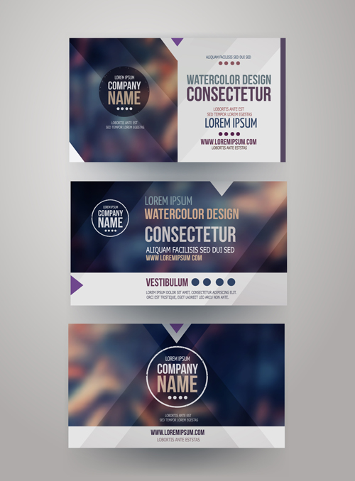 Blurred corporate business cards template vector 04  