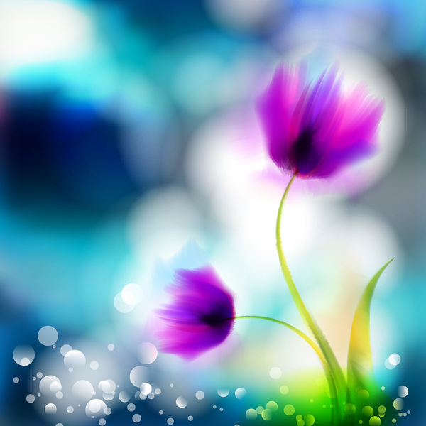 Blurs flower illustration vector 05  