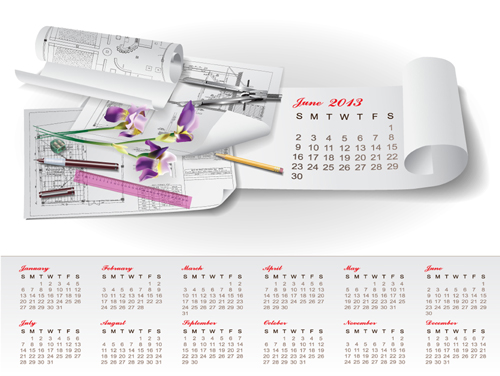 Set of Creative Calendar 2013 design vector 03  
