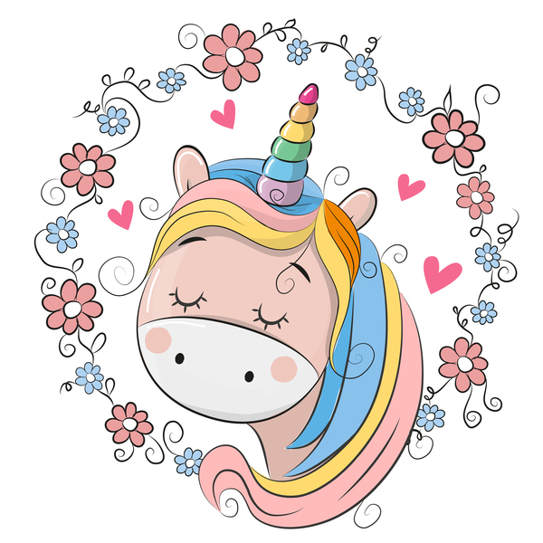 Cartoon unicorns cute vectors 01  