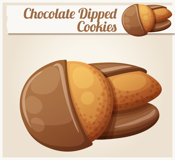 チョコレートディップクッキーベクトル  