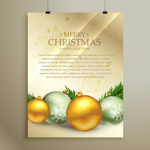 Рождественская листовка и обложка брошюры дизайн вектор 07  