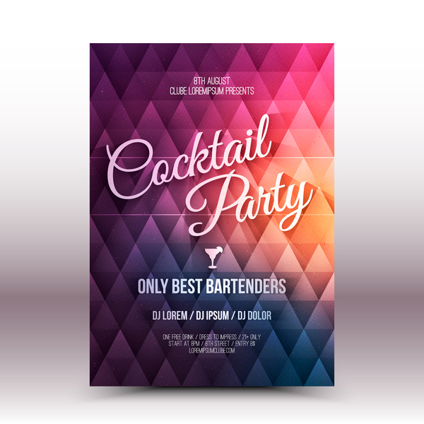 Cocktail-Party Flyer Vorlage Vektor 02  