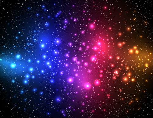 Vecteurs d'arrière-plan lumineux étoiles colorées  