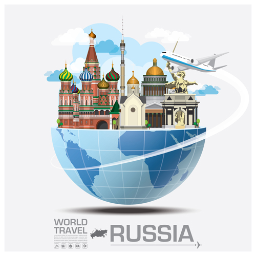 Creative world travel vectors template 04  