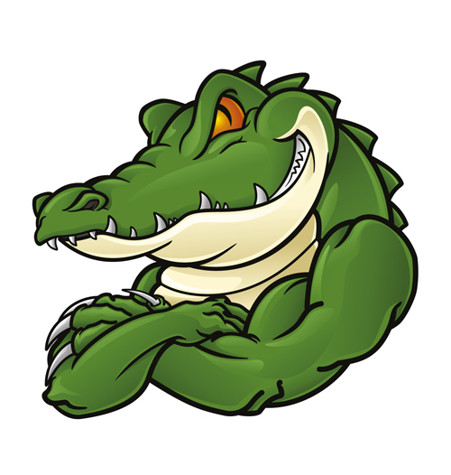 Cute crocodile cartoon styles vectors 04  